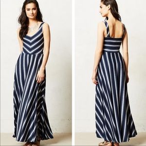 Empire waist blue and white maxi